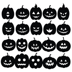 Different pumpkin vector, funny party template