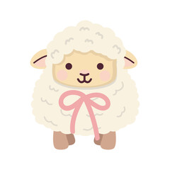 Cute little lamb cartoon character