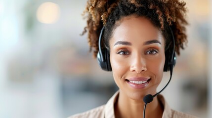 A professional with a headset, calling a hiring manager to inquire about the status of a job application