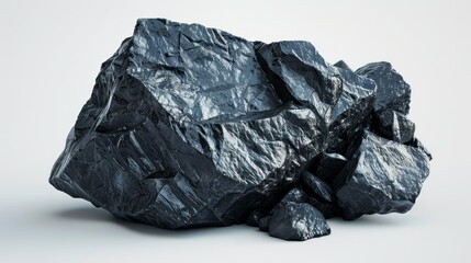 Manganese, 3D, illustration, realistic, isolated, white, background