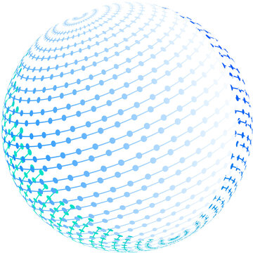 Global connection hi-tech technology concept based matrix coding background with 3d globe illustration.