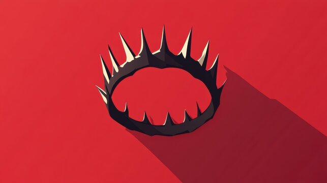 Abstract Trap with Shadow on Bold Red Background