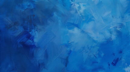 Vibrant abstract blue painting showcasing varied shades and textures in an artistic composition