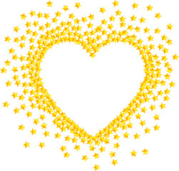 Valentines Day heart with empty frame contour made of many scattering stars