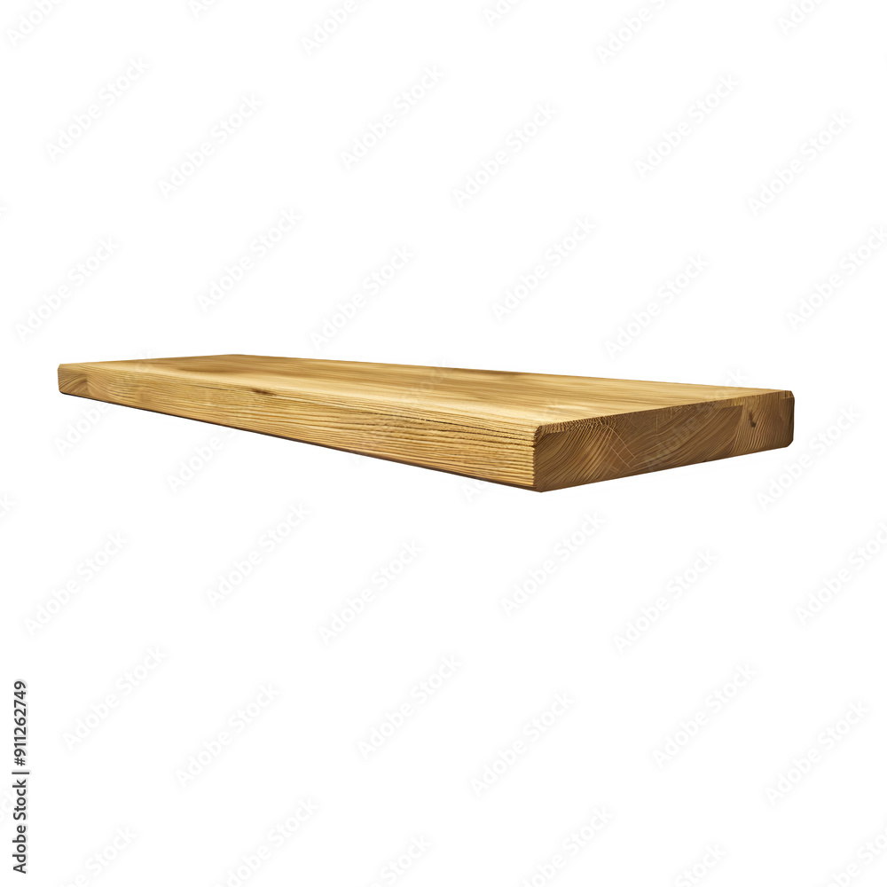 Poster high-quality image of a single wooden board with a transparent background