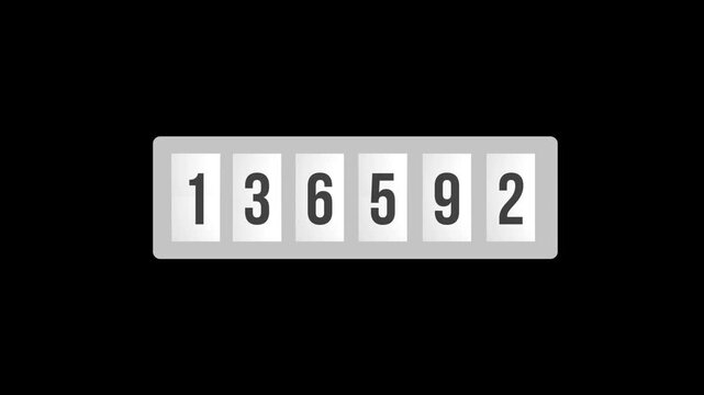 Animated counters on a transparent background