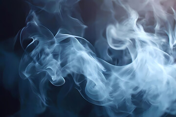Obraz premium Swirling smoke background, blue and white shades