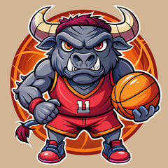 Obraz premium basketball bull player with ball