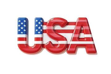 American United States Flag in glossy form button of icon. USA emblem isolated on white background. National concept sign. Independence Day Symbol. 4 July freedom patriotic banner with pride color