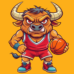 Obraz premium basketball bull player with ball