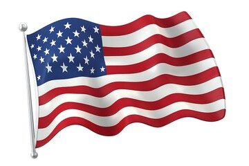 Fototapeta premium USA map shape with America flag watercolor painting design. Independence day,