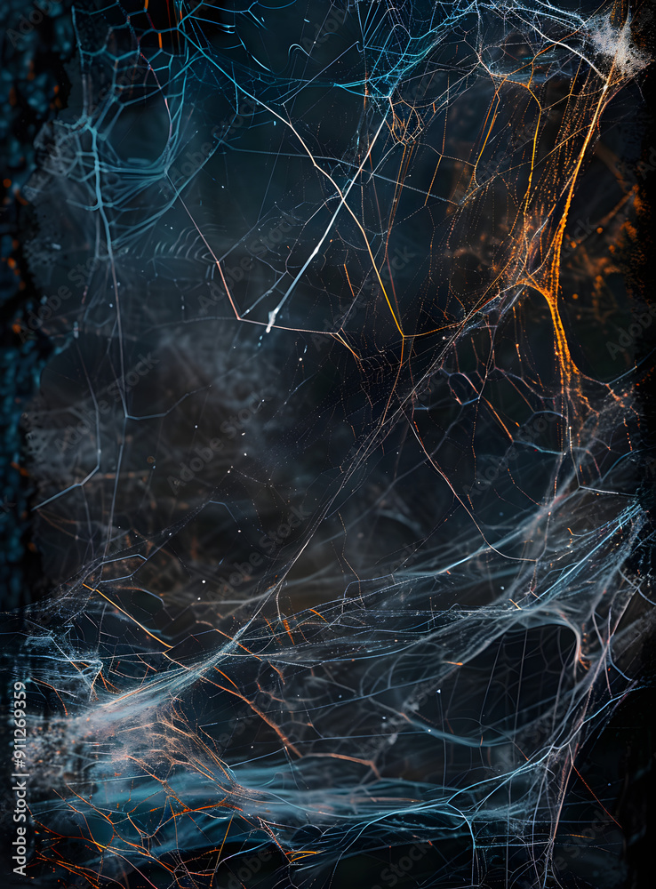 Poster halloween background with cobweb