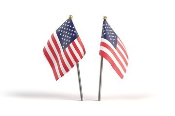 united states of america flags crossed