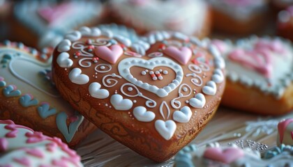 Deliciously Decorated Heart-Shaped Cookies Perfect for Celebrations and Special Occasions