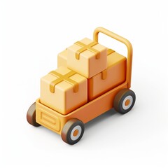 3d trolley with boxes. Generative AI