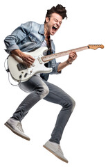 Naklejka premium PNG Guitar musician adult man.