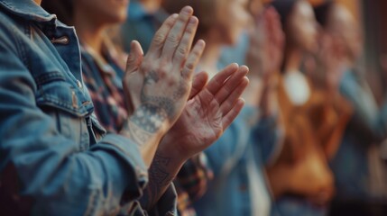 Obraz premium The applauding tattooed hands