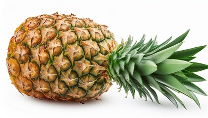 Fototapeta premium Whole Pineapple Isolated on White Background, Clipping Path, Full Depth of Field