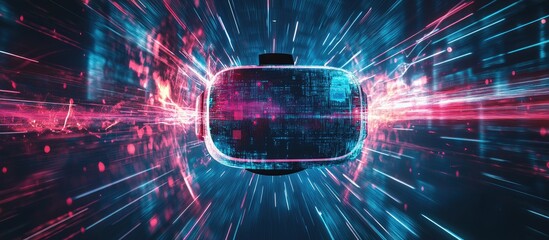 3D Rendered Virtual Reality Text With Dynamic Screen Effects and Glitch Interference