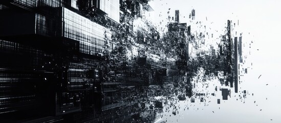 Obraz premium 3D Rendering in Progress Visual Effects of Technological Glitches and Interference