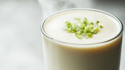 Creamy Potato Soup Garnished with Fresh Green Onions