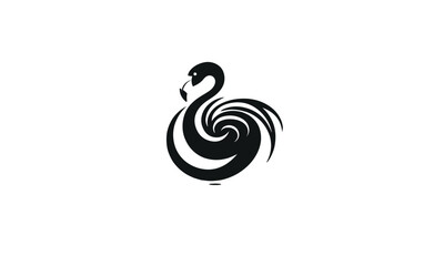 Simple and Modern Flamingo black Logo for company white background