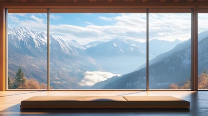 beautiful mountain view from inside the house
