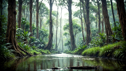 Obraz premium lake in the jungle