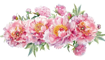 Colorful Pink Peonies Blooming Vibrantly in a Lush Garden During Spring Season