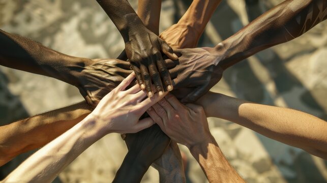 The united group hands