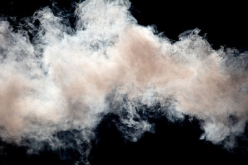 Smoke isolated on black background