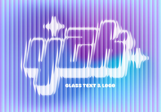 Gradient Glass Text And Logo Effect Mockup