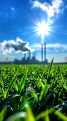 Obraz premium Biomass in Urban Settings Innovative biomass plants operating in urban areas, providing clean energy to local communities