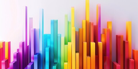 Colorful business statistics data bar chart isolated. Generation of Ai