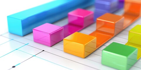 Obraz premium Colorful business statistics data bar chart isolated. Generation of Ai