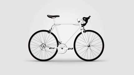 Obraz premium Clean and basic two-wheeled bicycle, minimalist 2D vector illustration, plain and straightforward design, uncomplicated and simple