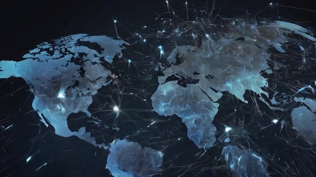 The progress of the world of internet technology in the future. Seamless 4K looping timelapse video animation generated AI