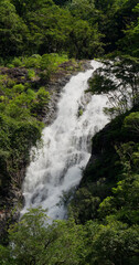 Landscape of beautiful big waterfall in forest travel location on Thailand. Sarika Waterfall is one of famous and beautiful Waterfall in nakornnayok, Thailand.