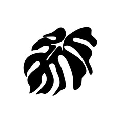 Black silhouettes of tropical leaves