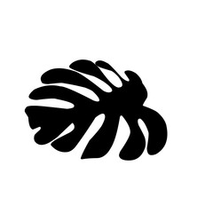 Black silhouettes of tropical leaves