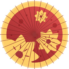 Traditional japanese parasol with floral pattern representing the rich culture and heritage of asian countries © nsit0108