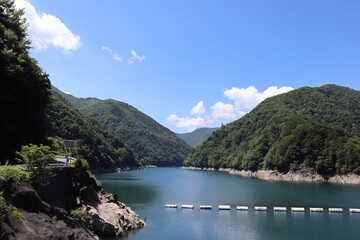 山間部　湖　ダム