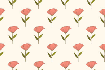 Seamless pattern design with beautiful flowers and leaves. floral and leaf patterns design for fabric, cotton, wallpaper, satin, gift wrap, carpet, background.	