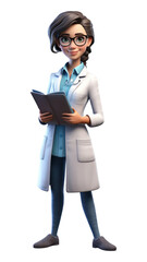 PNG Cartoon adult woman stethoscope.