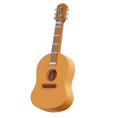 Obraz premium acoustic guitar 3d outdoor activity icon illustration