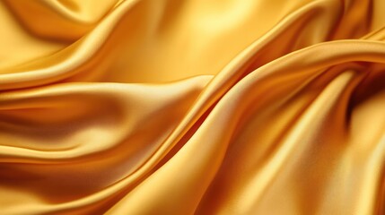 Fototapeta premium Yellow silk satin draped gracefully, creating luxurious folds and a golden glow, perfect for elegant backgrounds