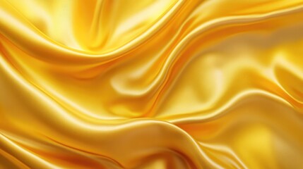 Fototapeta premium Yellow silk satin with a glossy finish and soft drapes, creating a luxurious golden background