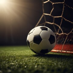 Fototapeta premium Soccer into goal success concept