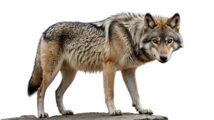 Obraz premium Wild wolf on white background