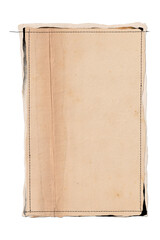 Scrapbook embellishments basis design. Blank burned paper junk journal card isolated universal use